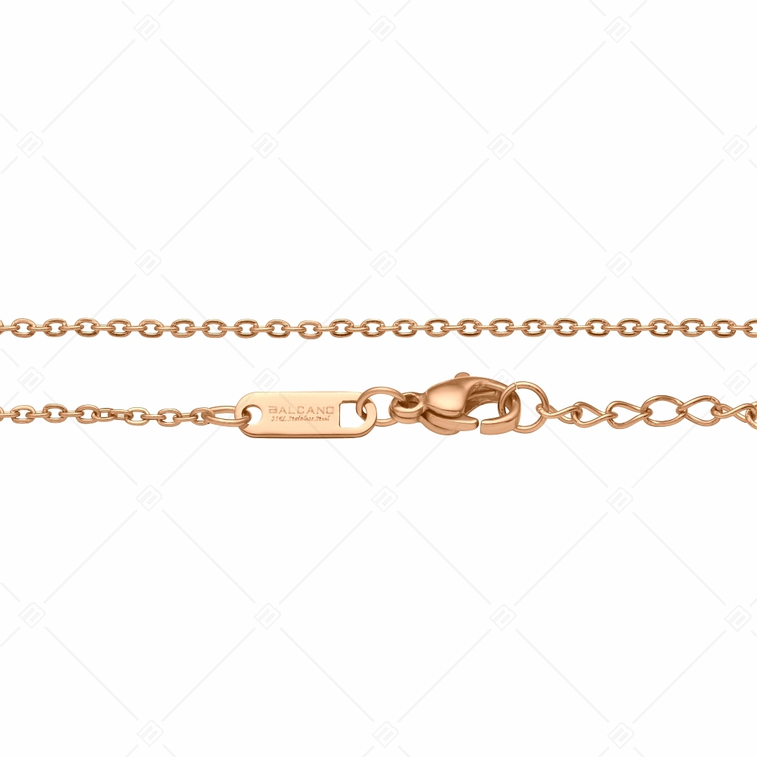 BALCANO - Flat Cable / Nemesacél lapított szemes anker karkötő 18K rozé arany bevonattal - 1,5 mm (441252BC96)