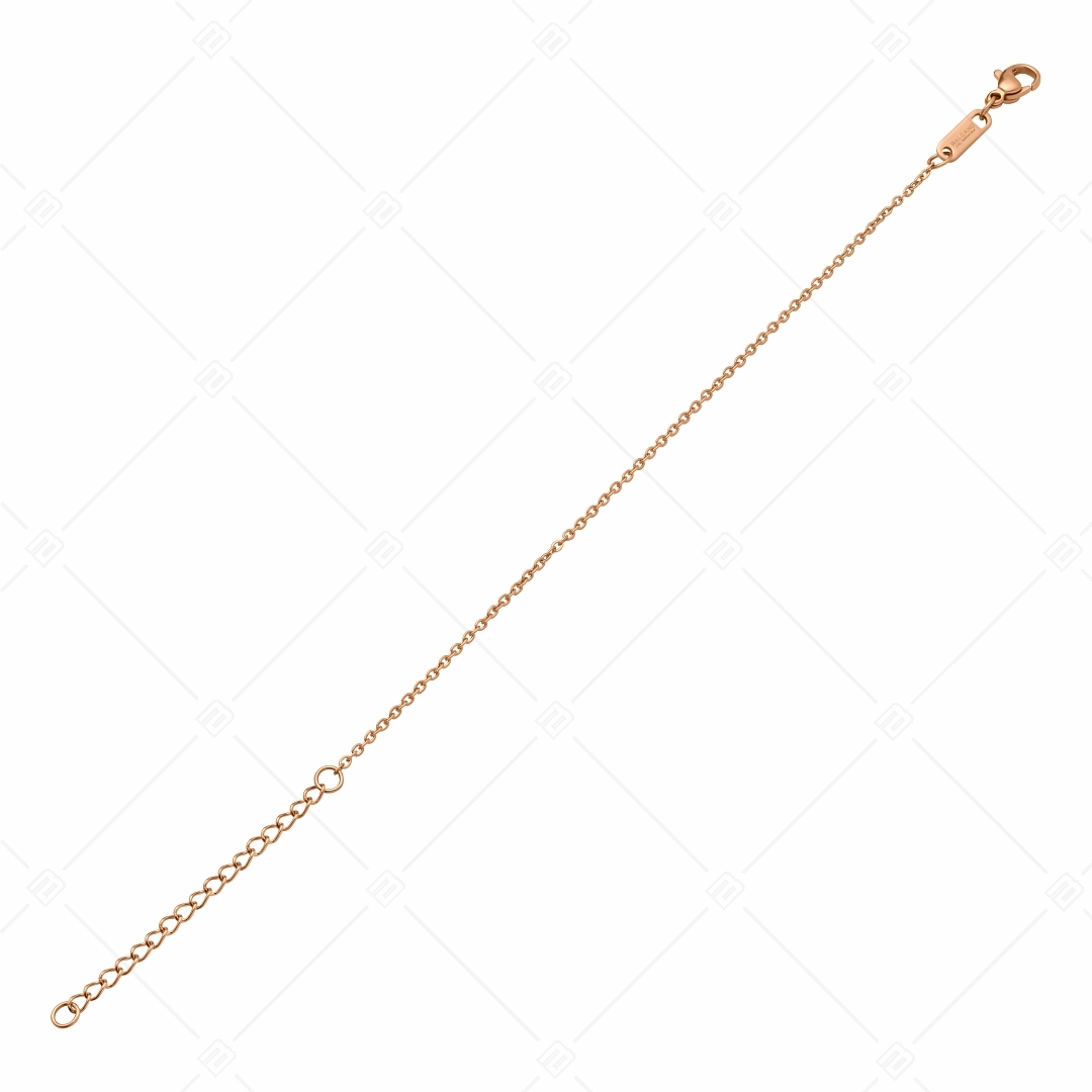 BALCANO - Flat Cable / Nemesacél lapított szemes anker karkötő 18K rozé arany bevonattal - 1,5 mm (441252BC96)