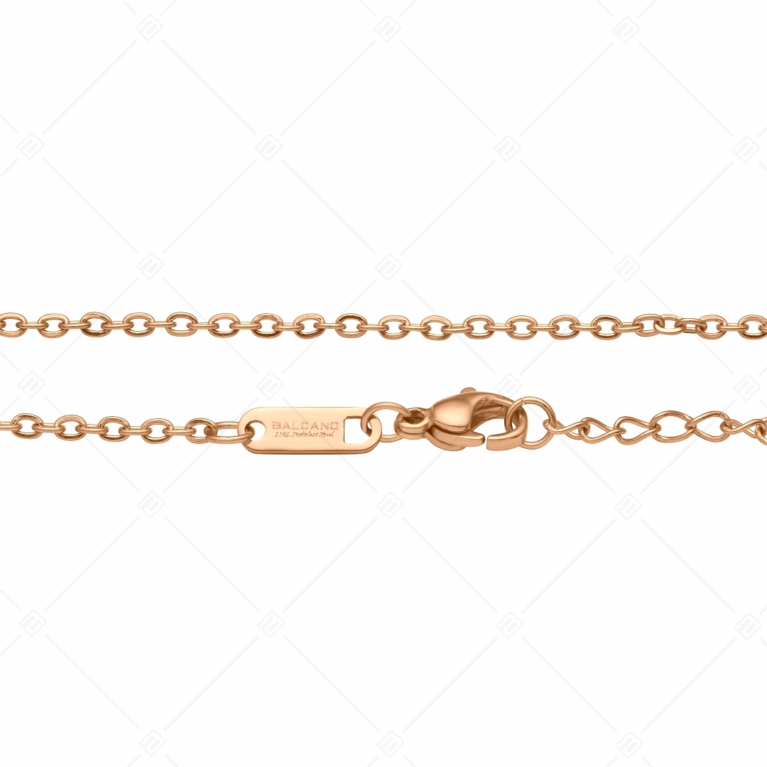 BALCANO - Flat Cable / Nemesacél lapított szemes anker karkötő 18K rozé arany bevonattal - 2 mm (441253BC96)