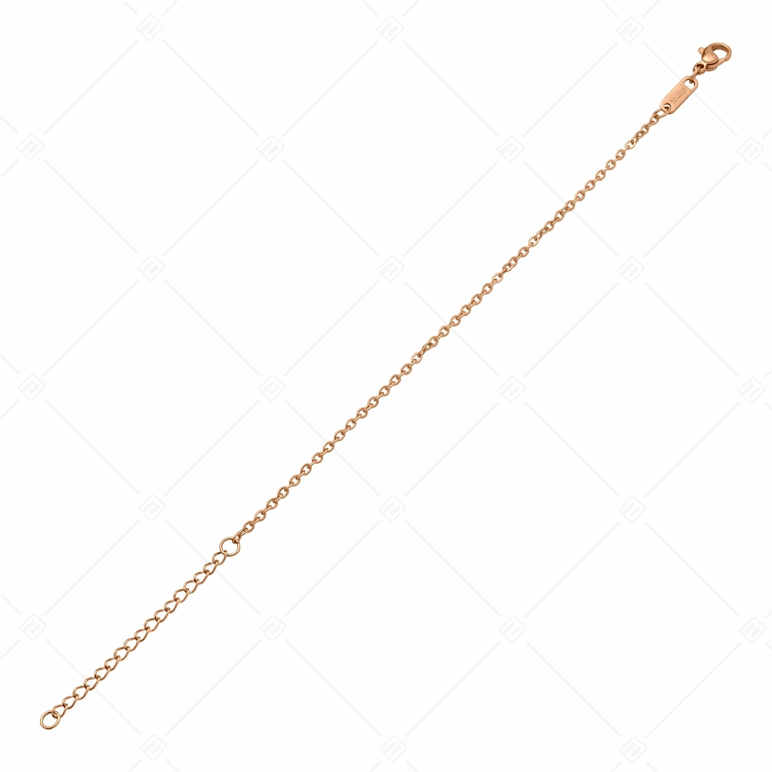 BALCANO - Flat Cable / Nemesacél lapított szemes anker karkötő 18K rozé arany bevonattal - 2 mm (441253BC96)