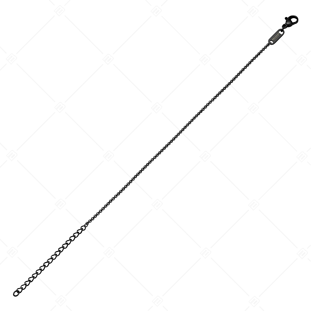 BALCANO - Belcher / Nemesacél roló lánc típusú karkötő fekete PVD bevonattal - 1,5 mm (441302BC11)