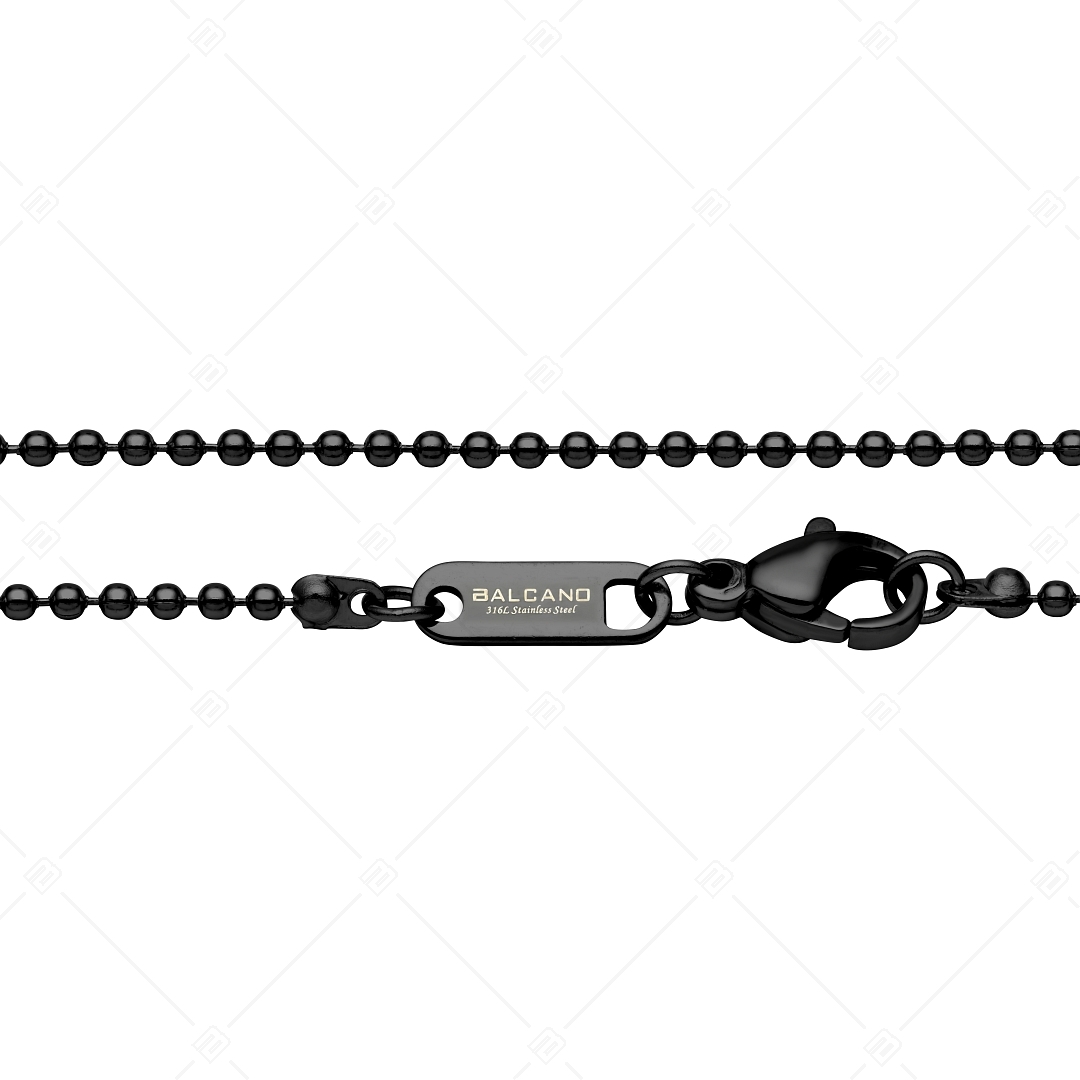 BALCANO - Ball Chain / Nemesacél bogyós karkötő fekete PVD  bevonattal - 1,5 mm (441312BC11)