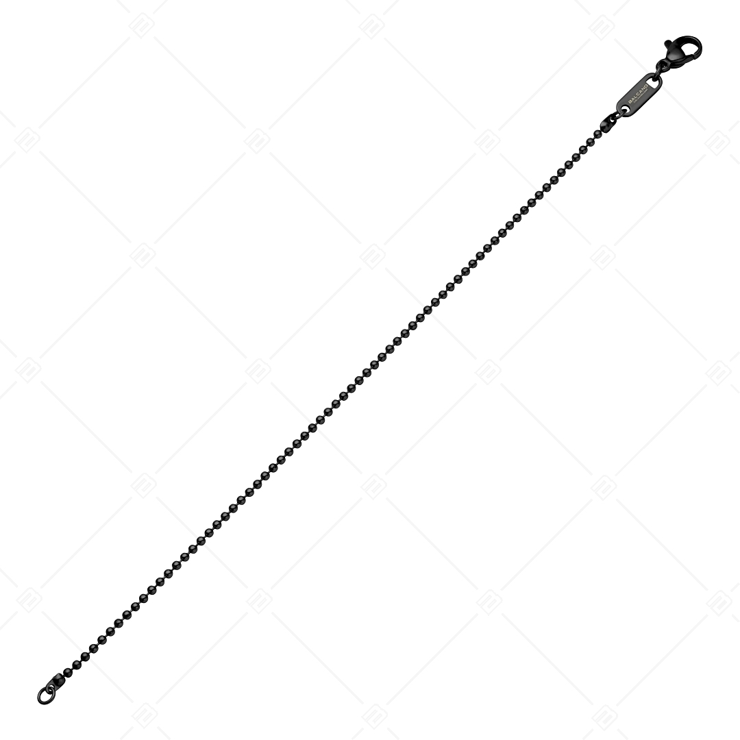 BALCANO - Ball Chain / Nemesacél bogyós karkötő fekete PVD  bevonattal - 1,5 mm (441312BC11)