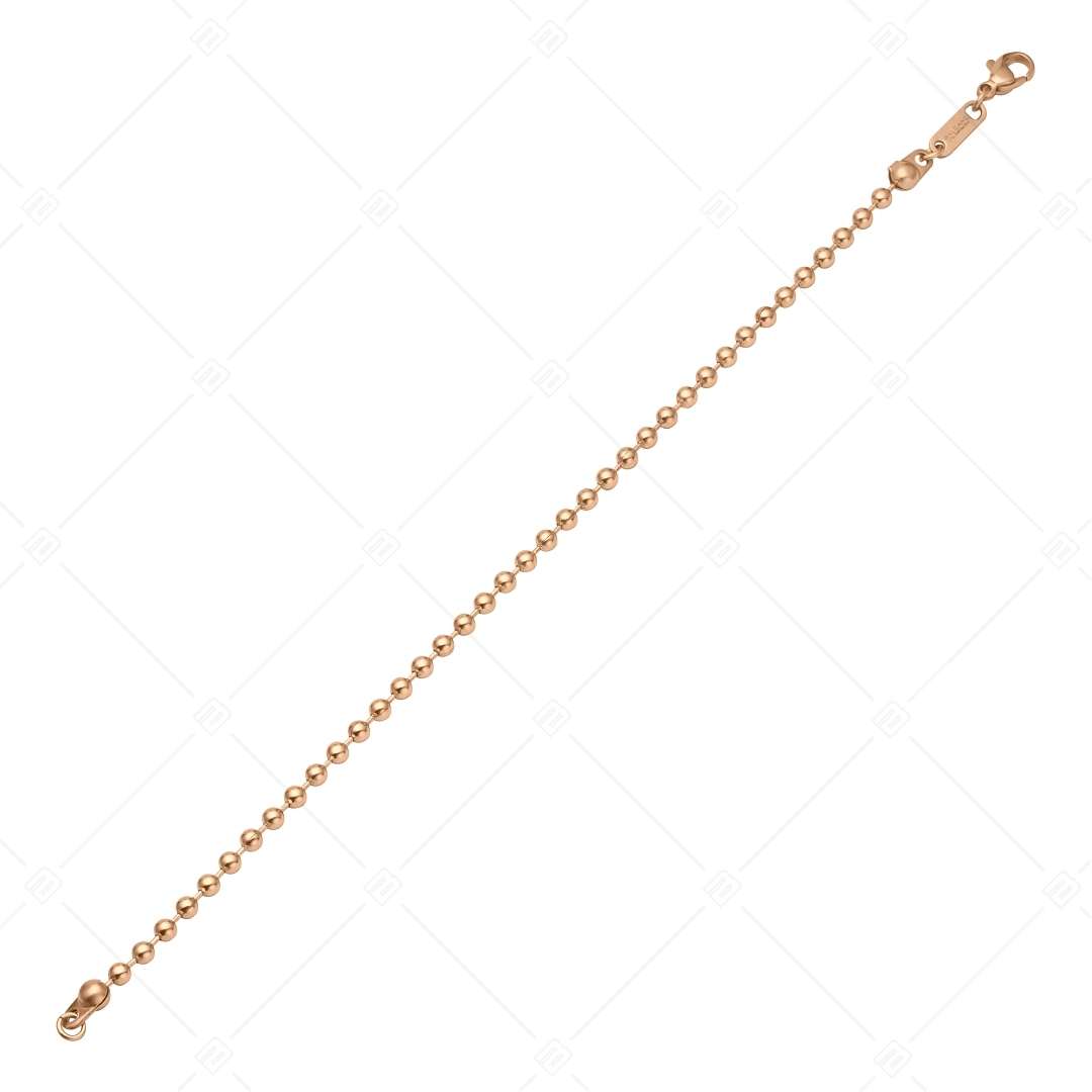 BALCANO - Ball Chain / Bogyós karkötő 18K rozé arany bevonattal - 3 mm (441315BC96)