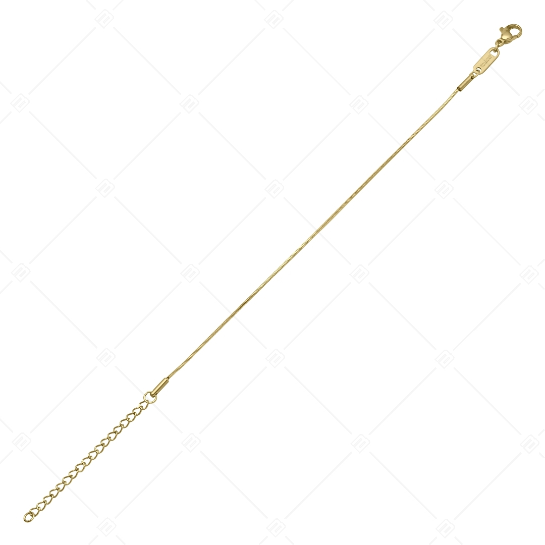 BALCANO - Square Snake / Nemesacél szögletes kígyólánc típusú karkötő 18K arany bevonattal - 1 mm (441340BC88)