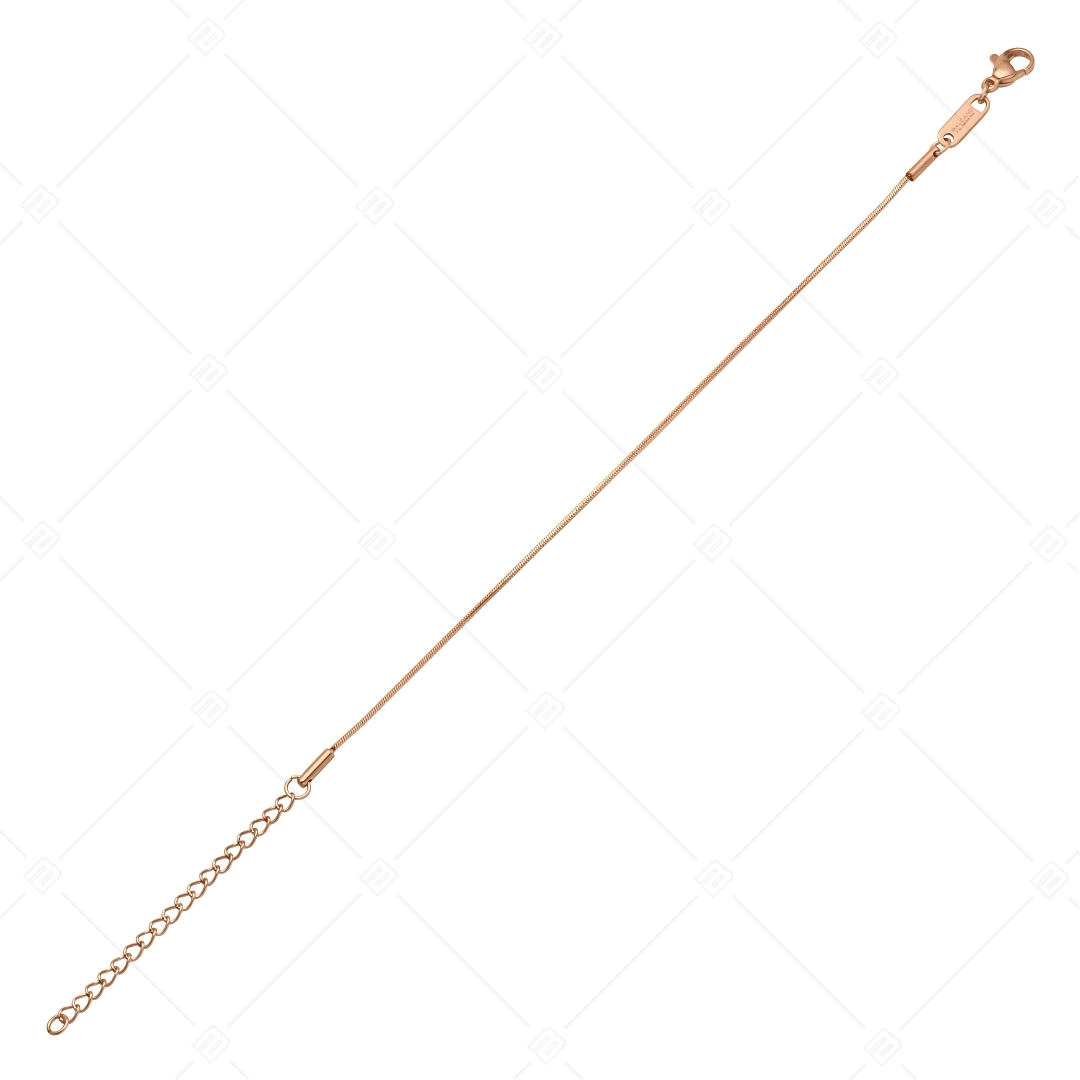BALCANO - Square Snake / Nemesacél szögletes kígyólánc típusú karkötő 18K rozé arany bevonattal - 1 mm (441340BC96)