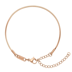 BALCANO - Square Snake Chain / Szögletes kígyólánc típusú karkötő 18K rozé arany bevonattal - 1,2 mm