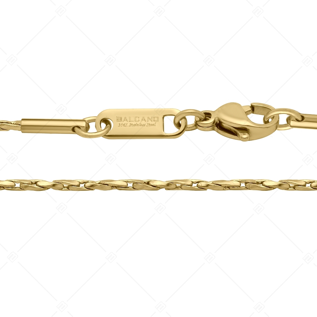 BALCANO - Twisted Cobra / Nemesacél csavart kobra lánc típusú karkötő 18K arany bevonattal - 1,35 mm (441361BC88)
