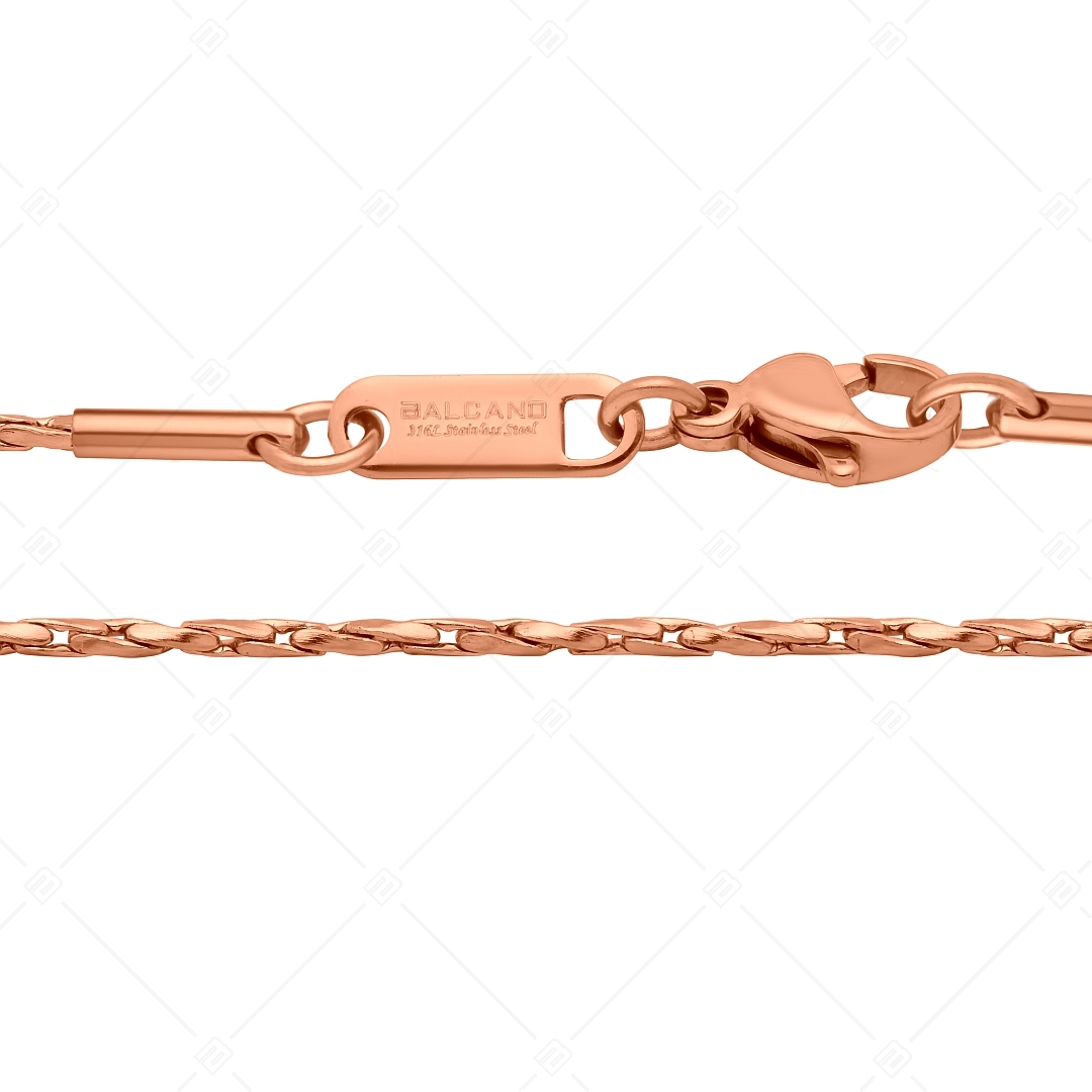 BALCANO - Twisted Cobra / Csavart kobra lánc típusú karkötő 18K rozé arany bevonattal - 1,35 mm (441361BC96)