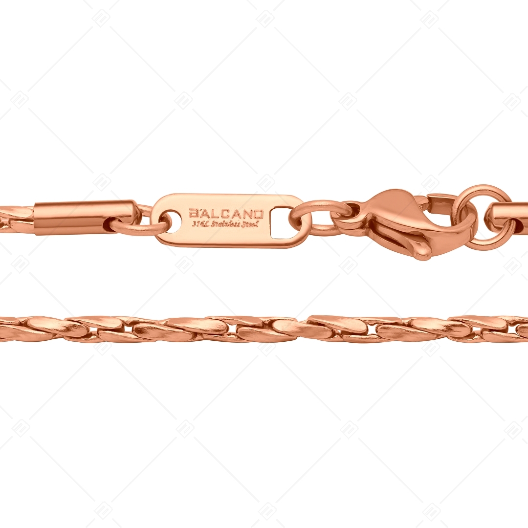 BALCANO - Twisted Cobra / Csavart kobra lánc típusú karkötő 18K rozé arany bevonattal - 1,8 mm (441362BC96)