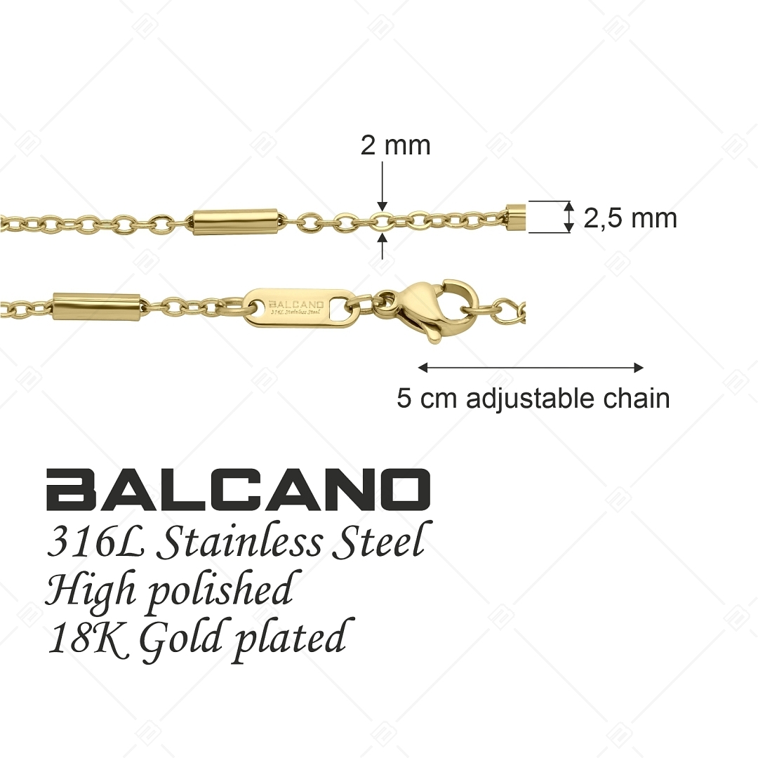 BALCANO - Bar & Link Chain / Pálcás szemű karkötő 18K arany bevonattal (441394BC88)