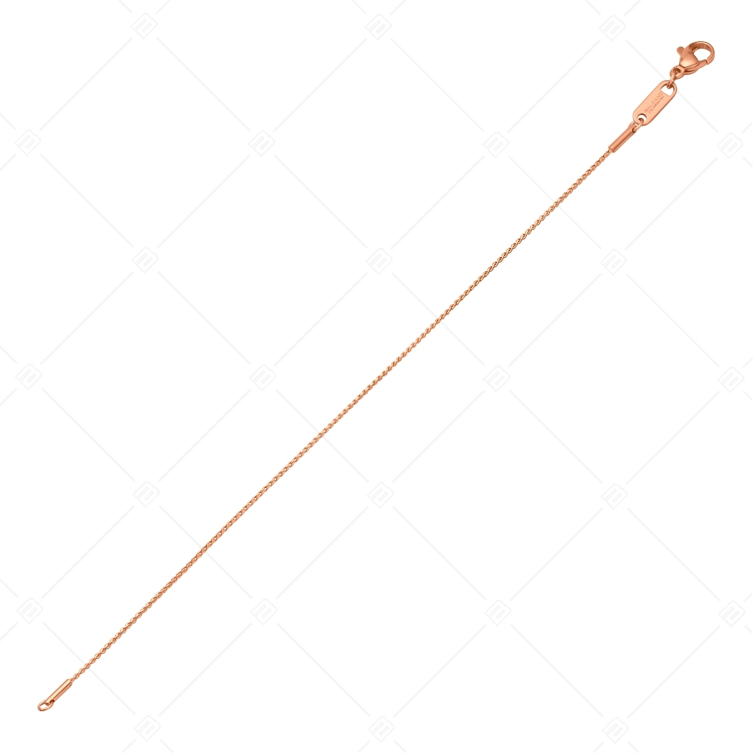 BALCANO - Spiga / Nemesacél fűzött lánc típusú karkötő 18K rozé arany bevonattal - 1,1 mm (441400BC96)