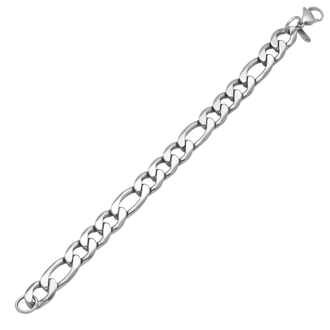 BALCANO - Figaro / Nemesacél figaró 3+1 szemes karkötő magasfényű polírozással - 12 mm (441420BC97)