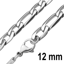 BALCANO - Figaro / Nemesacél figaró 3+1 szemes karkötő magasfényű polírozással - 12 mm
