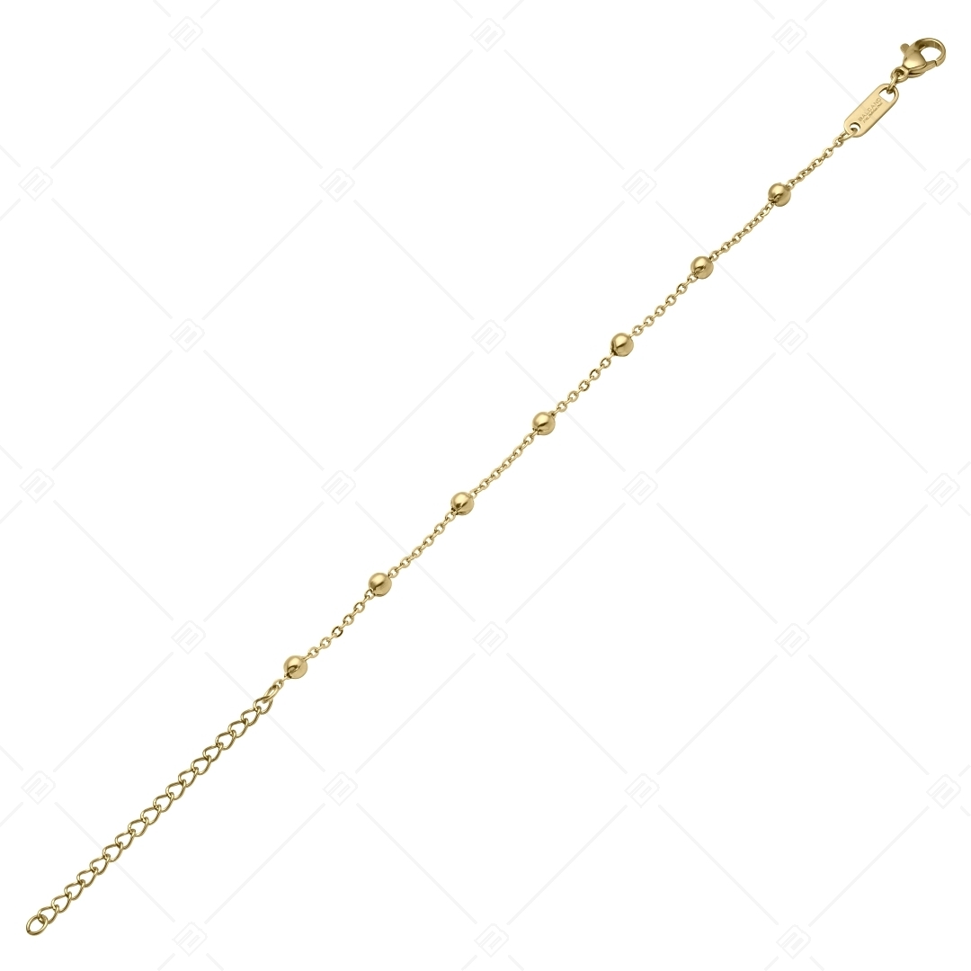 BALCANO - Beaded Cable / Nemesacél bogyós anker karkötő 18K arany bevonattal - 1,5 mm (441452BC88)