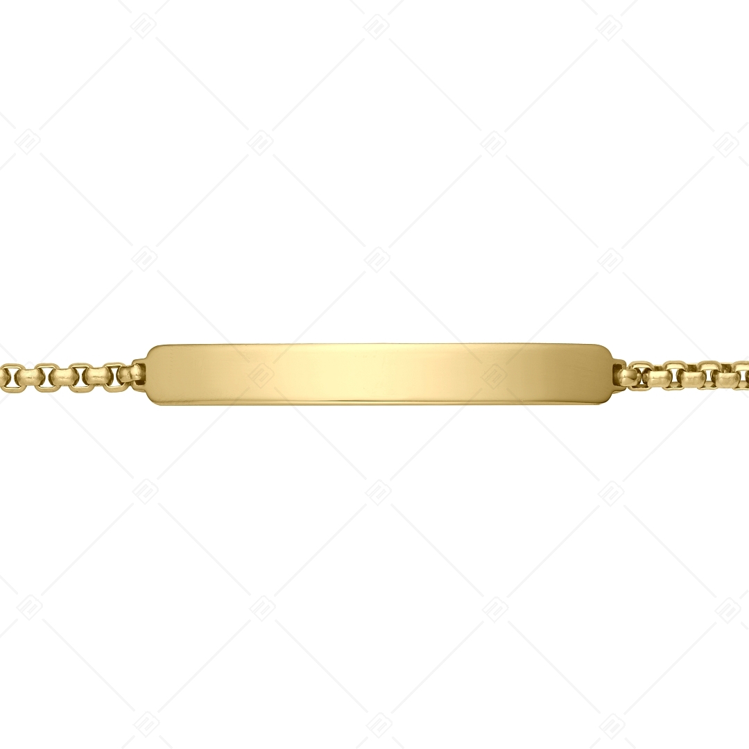 BALCANO - Steve / Gravírozható nemesacél karkötő kerek velencei kocka lánc és 18K arany bevonat - 3mm (441470EG88)