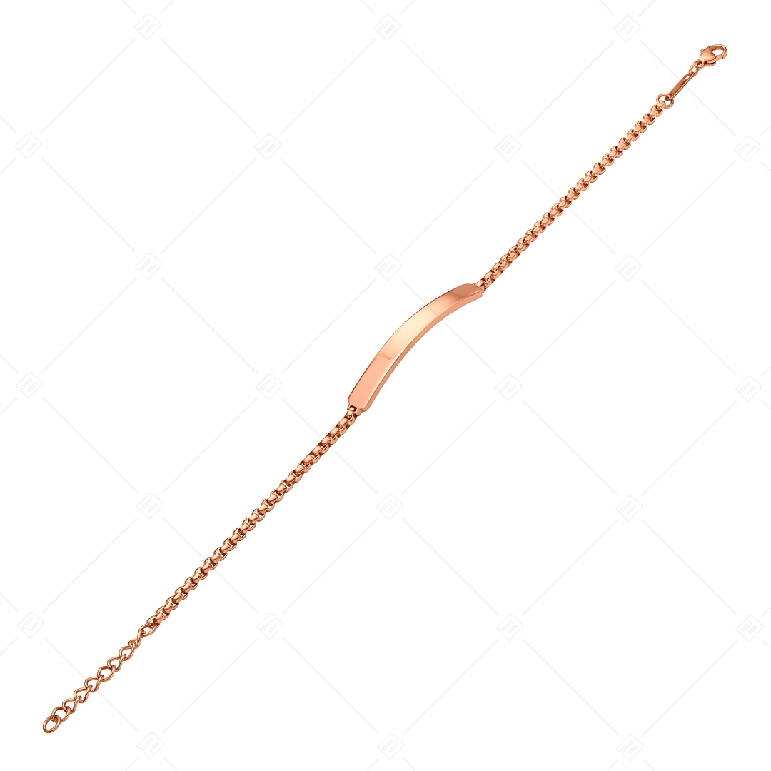 BALCANO - Steve / Gravírozható nemesacél karkötő kerek velencei kocka lánc 18K rozé arany bevonattal - 3mm (441470EG96)