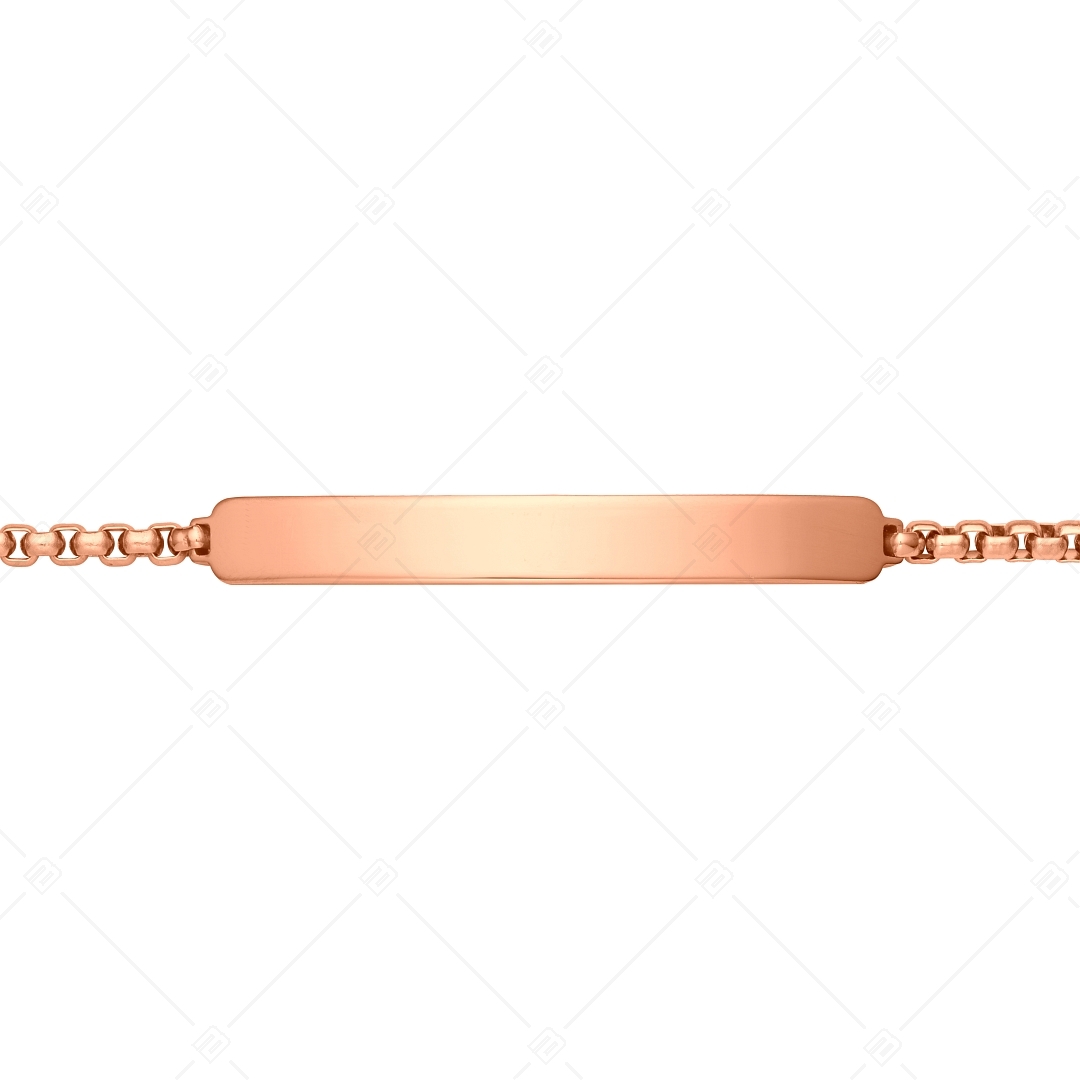 BALCANO - Steve / Gravírozható nemesacél karkötő kerek velencei kocka lánc 18K rozé arany bevonattal - 3mm (441470EG96)