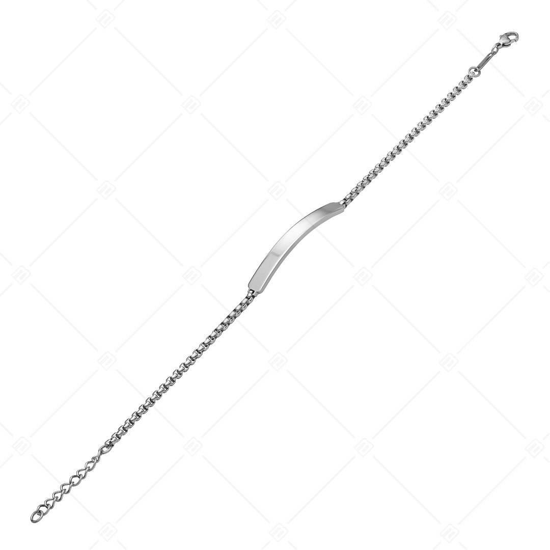 BALCANO - Steve / Gravírozható nemesacél karkötő kerek velencei kocka lánc magasfényű polírozással - 3mm (441470EG97)