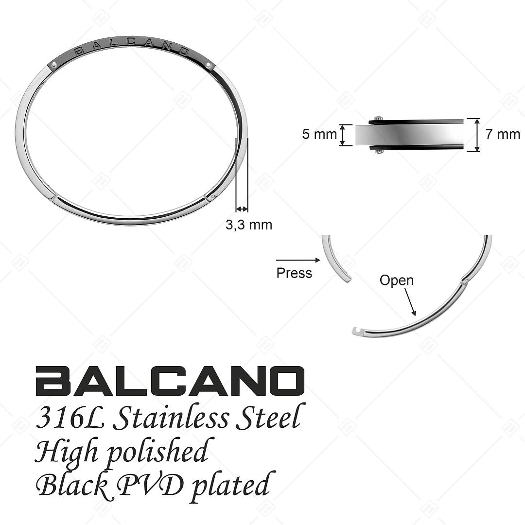BALCANO - Kelly / Nemesacél karperec magasfényű polírozással és fekete PVD bevonattal (441476BL11)
