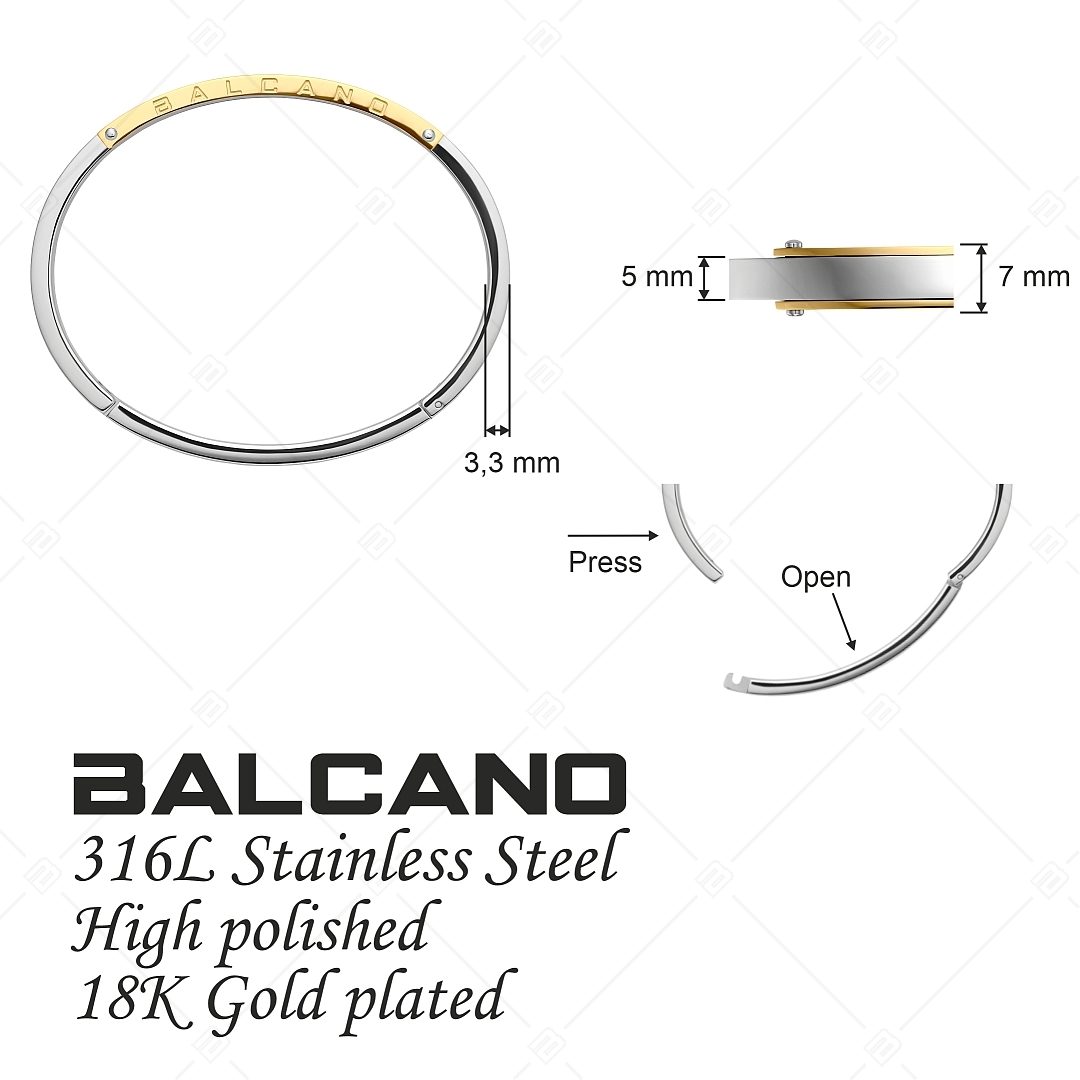 BALCANO - Kelly / Nemesacél karperec magasfényű polírozással és 18K arany bevonattal (441476BL88)