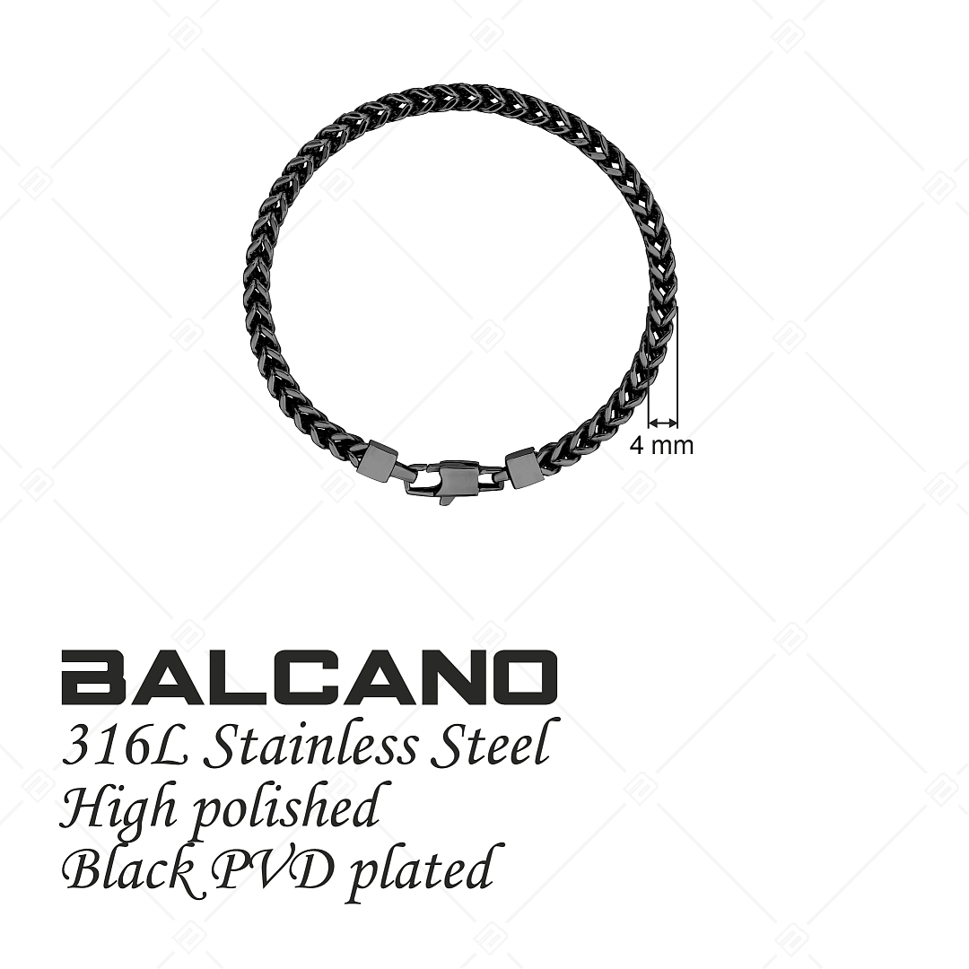 BALCANO - Fox / Nemesacél rókafark lánc karkötő fekete PVD bevonattal (441480BL11)