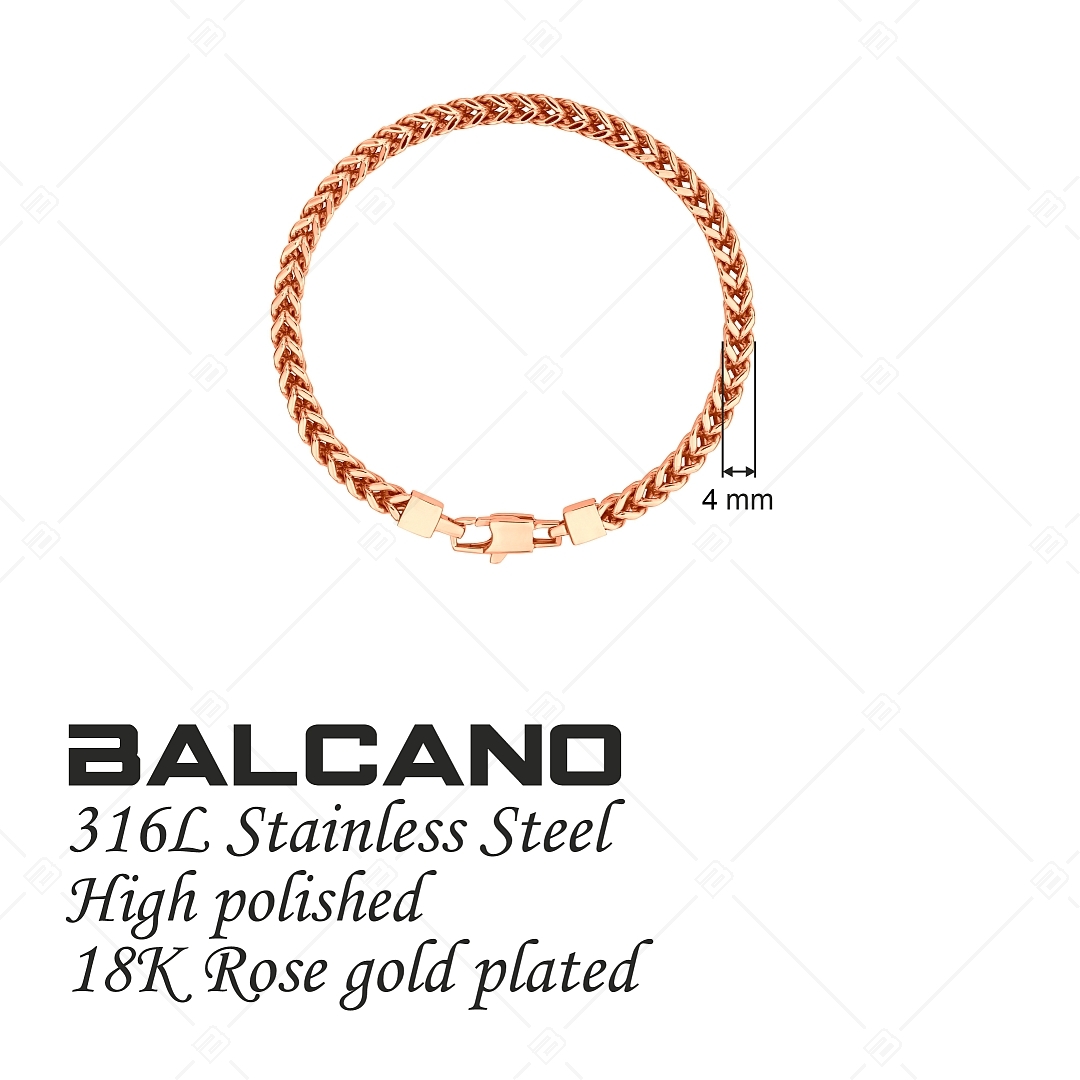 BALCANO - Fox / Nemesacél rókafark lánc karkötő 18K rozé arany bevonattal (441480BL96)