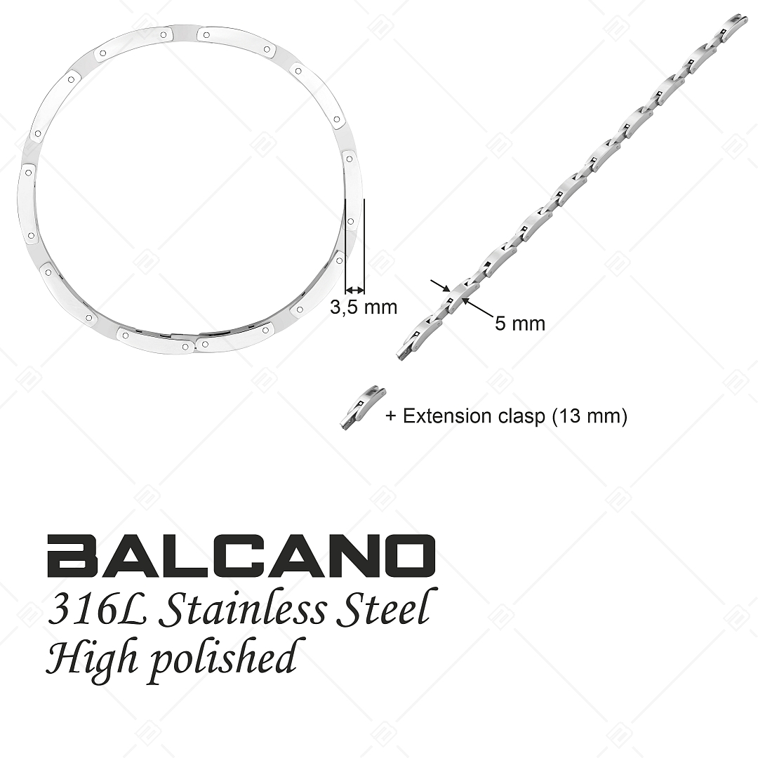 BALCANO - Tony / Nemesacél karkötő magasfényű polírozással (441482BC97)