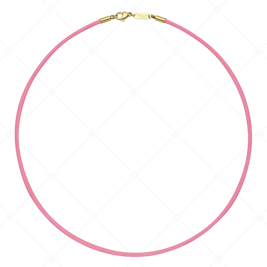 BALCANO - Rózsaszínű Bőr nyaklánc 18K arany bevonatos delfin kapoccsal (552088LT28)