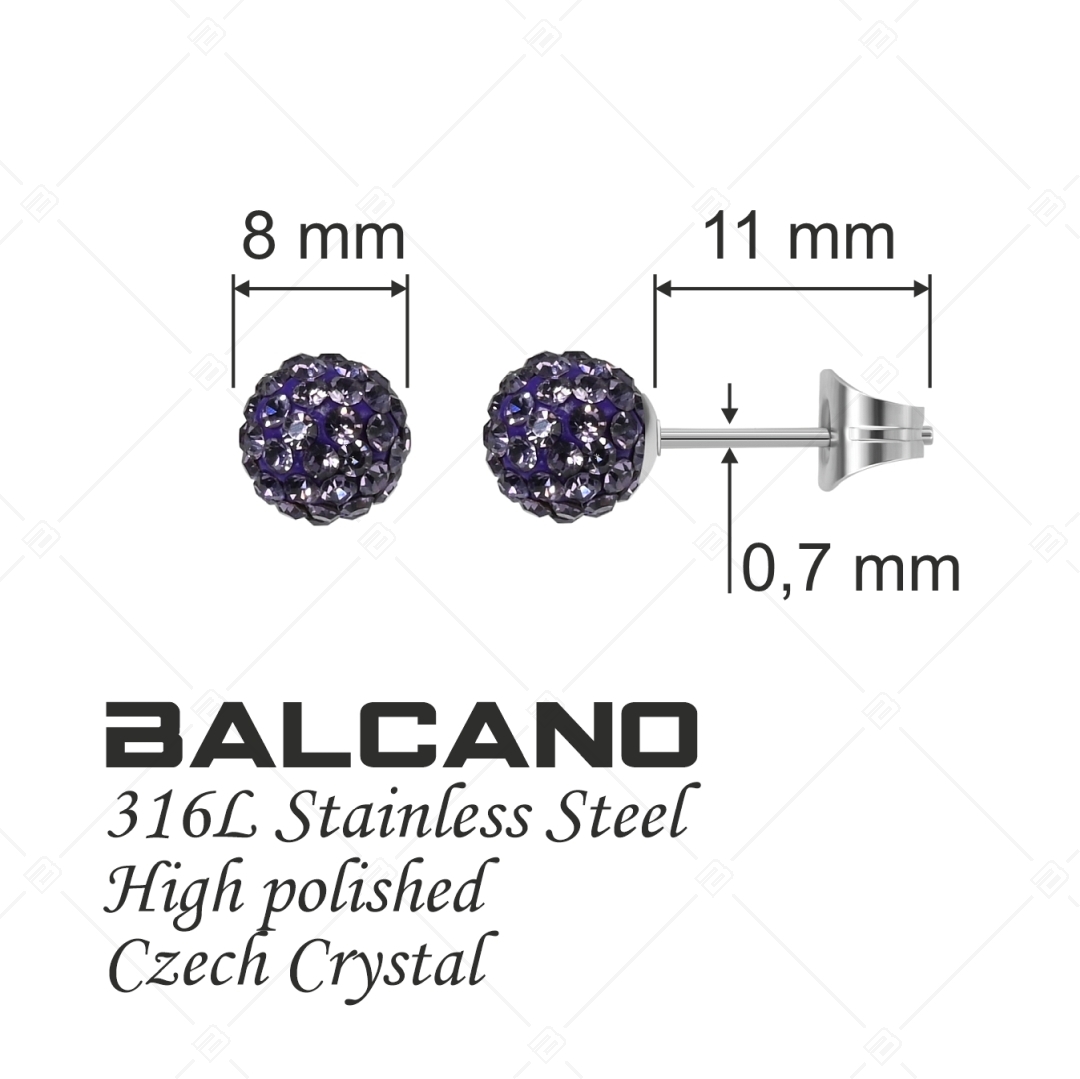 BALCANO - Shamballa fülbevaló cseh kristályokkal (601002GT77)