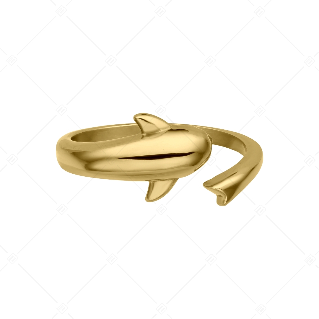 BALCANO - Dolphin / Delfin alakú nemesacél lábujjgyűrű 18K arany bevonattal (651001BC88)