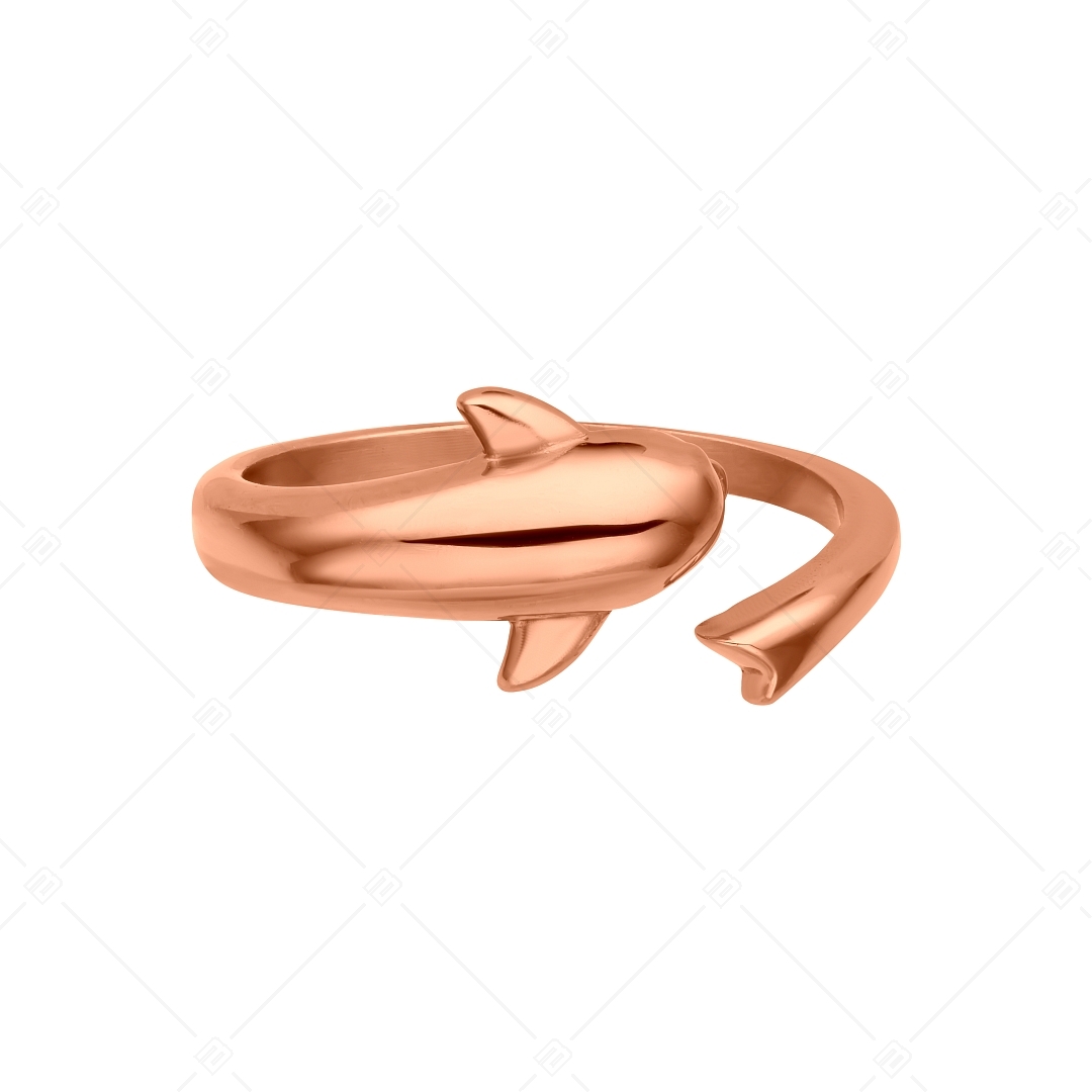 BALCANO - Dolphin / Delfin alakú nemesacél lábujjgyűrű 18K rozé arany bevonattal (651001BC96)