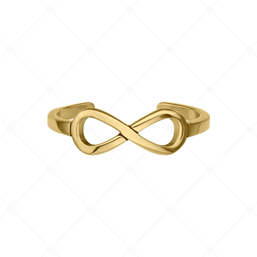 BALCANO - Infinity / Nemesacél lábujjgyűrű végtelen szimbólummal, 18K arany bevonattal (651002BC88)