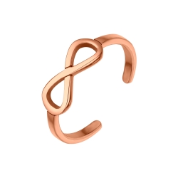 BALCANO - Infinity / Nemesacél lábujjgyűrű végtelen szimbólummal, 18K rozé arany bevonattal