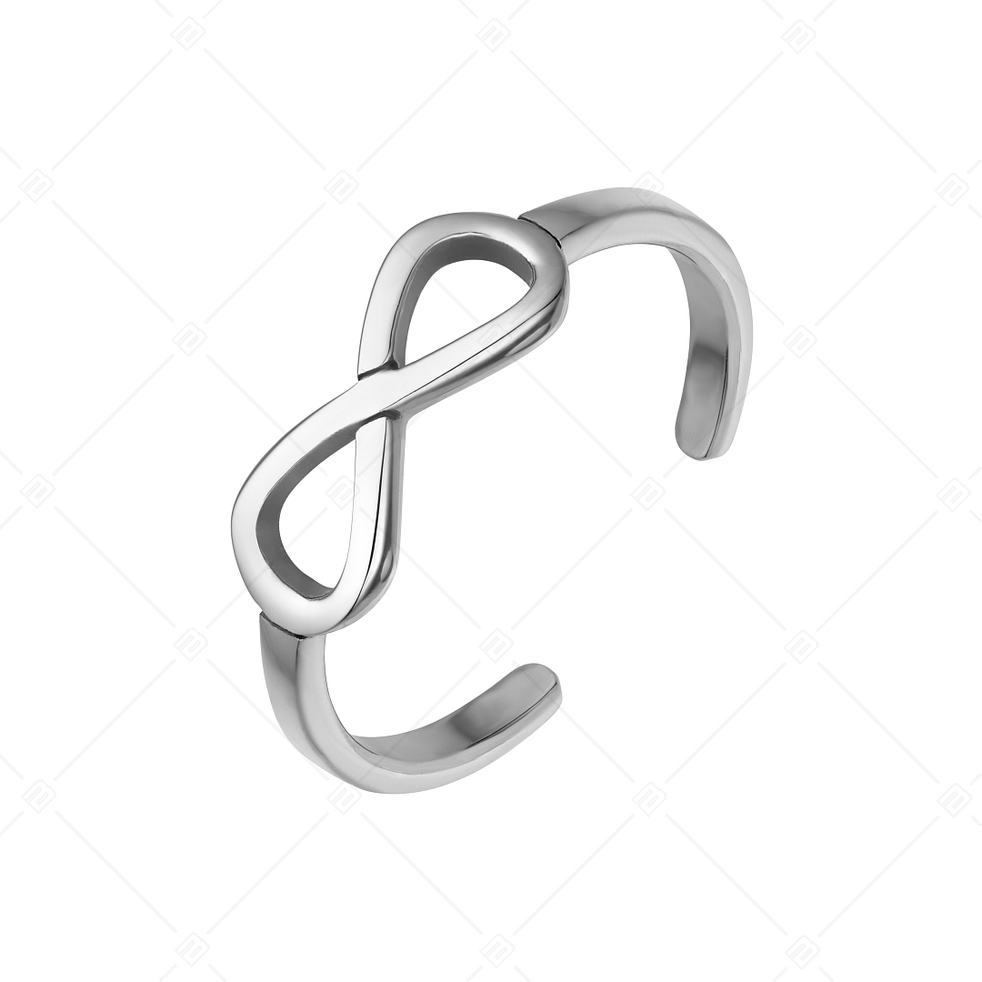 BALCANO - Infinity / Nemesacél lábujjgyűrű végtelen szimbólummal, magasfényű polírozással (651002BC97)
