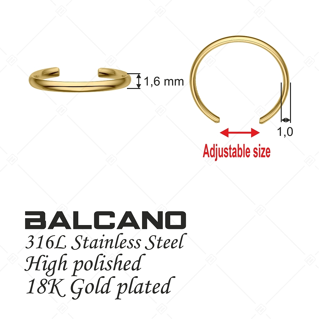 BALCANO - Simply / Vékony nemesacél lábujjgyűrű 18K arany bevonattal (651003BC88)