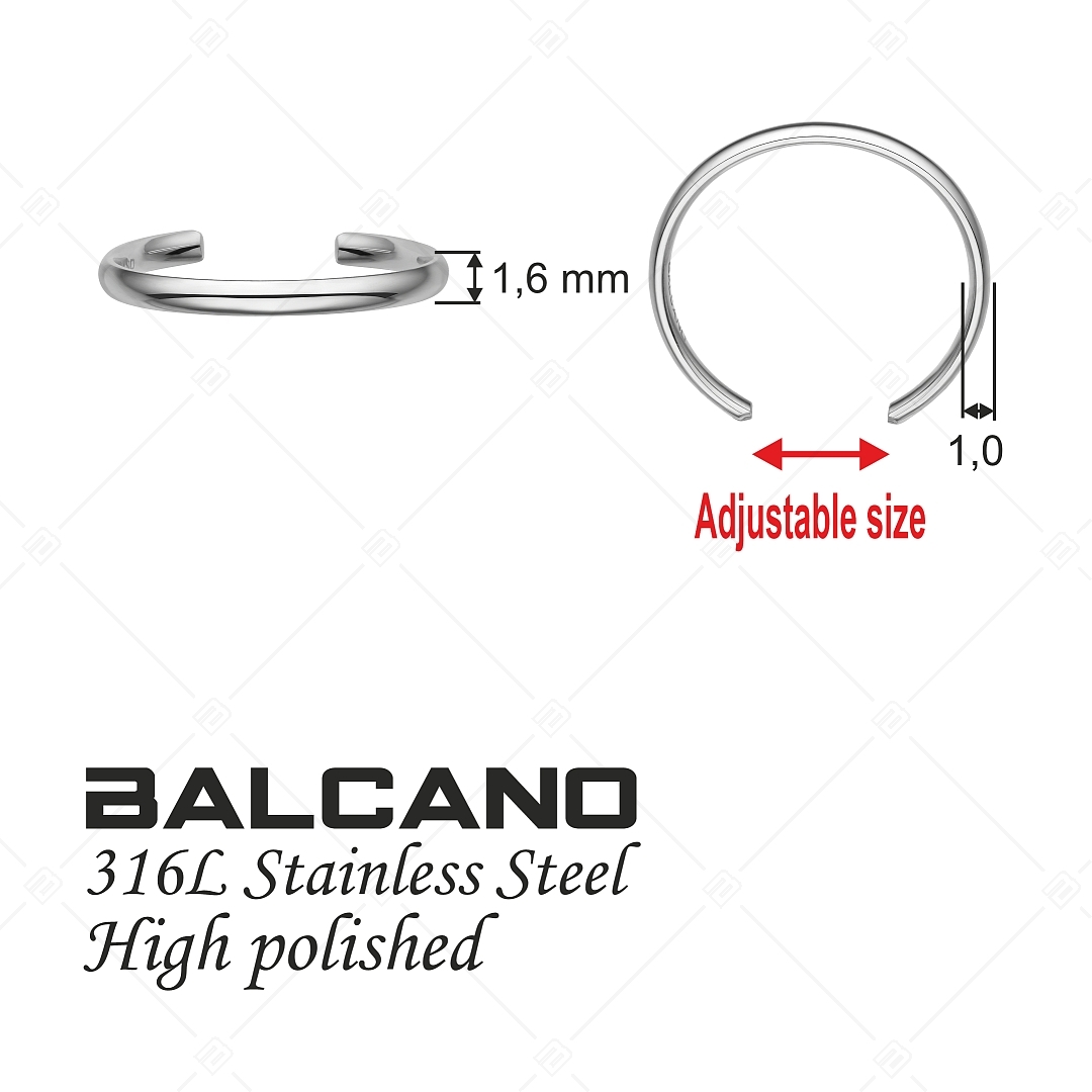 BALCANO - Simply / Vékony nemesacél lábujjgyűrű magasfényű polírozással (651003BC97)