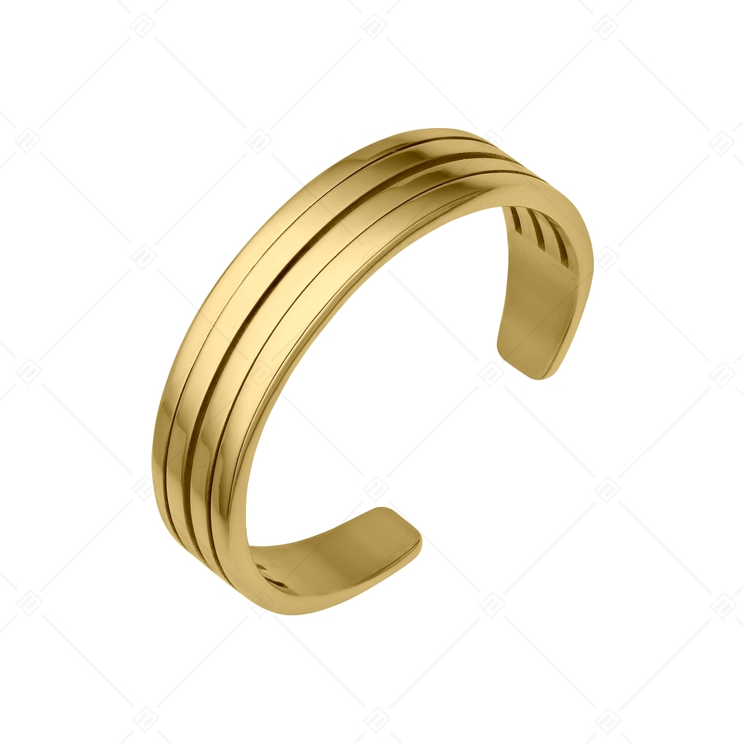 BALCANO - Arc / Nemesacél lábujjgyűrű többsávos ív formával, 18K arany bevonattal (651004BC88)