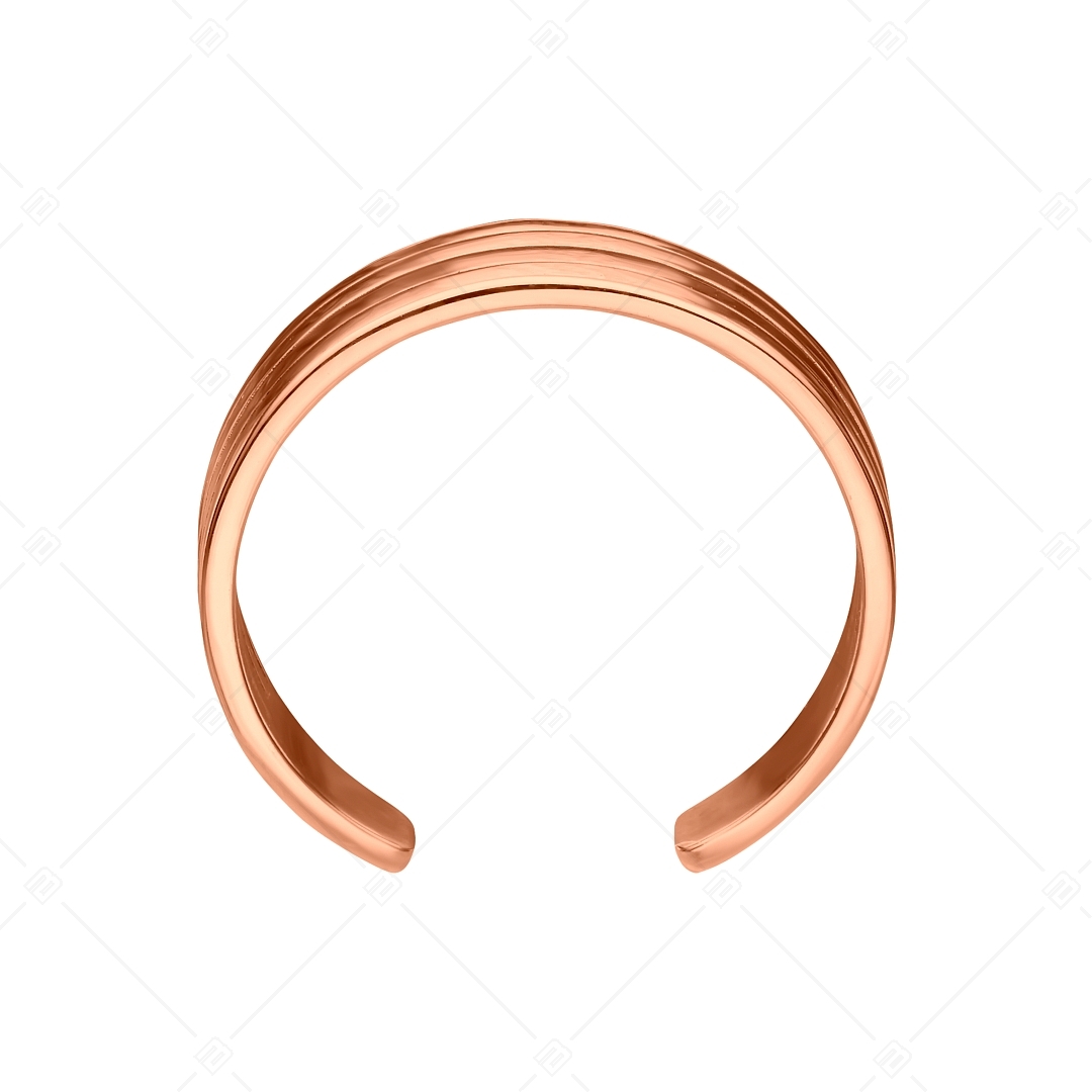 BALCANO - Arc / Nemesacél lábujjgyűrű többsávos ív formával, 18K rozé arany bevonattal (651004BC96)