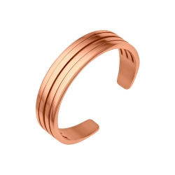 BALCANO - Arc / Nemesacél lábujjgyűrű többsávos ív formával, 18K rozé arany bevonattal