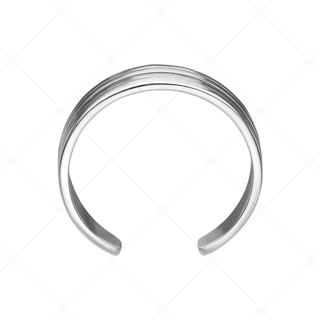 BALCANO - Arc / Nemesacél lábujjgyűrű többsávos ív formával, magasfényű polírozással (651004BC97)