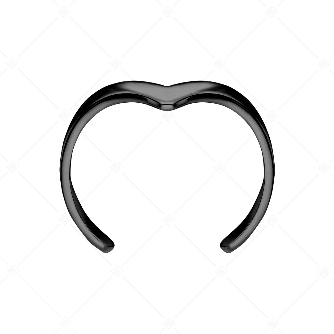 BALCANO - Vanilla / "V" alakú nemesacél lábujjgyűrű fekete PVD bevonattal (651005BC11)