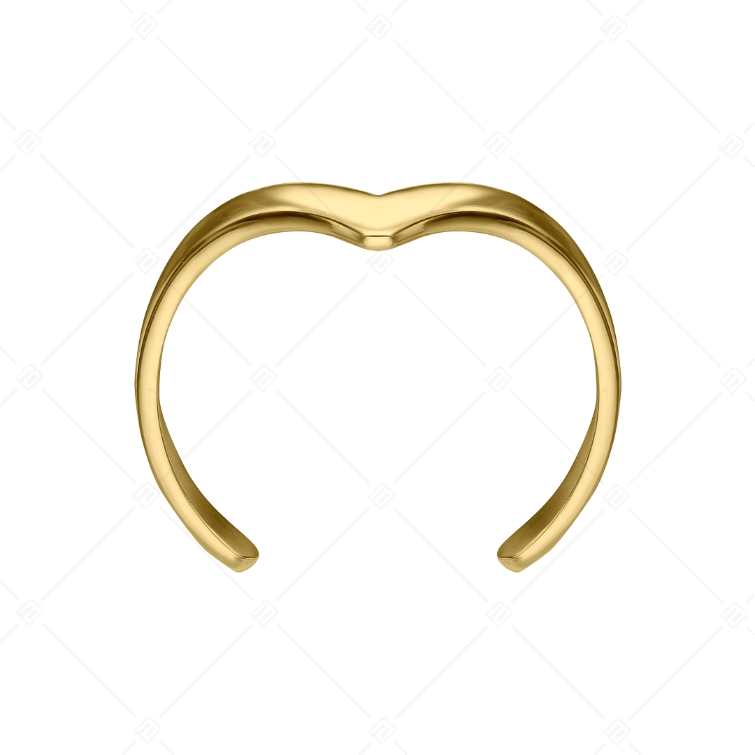 BALCANO - Vanilla / "V" alakú nemesacél lábujjgyűrű 18K arany bevonattal (651005BC88)