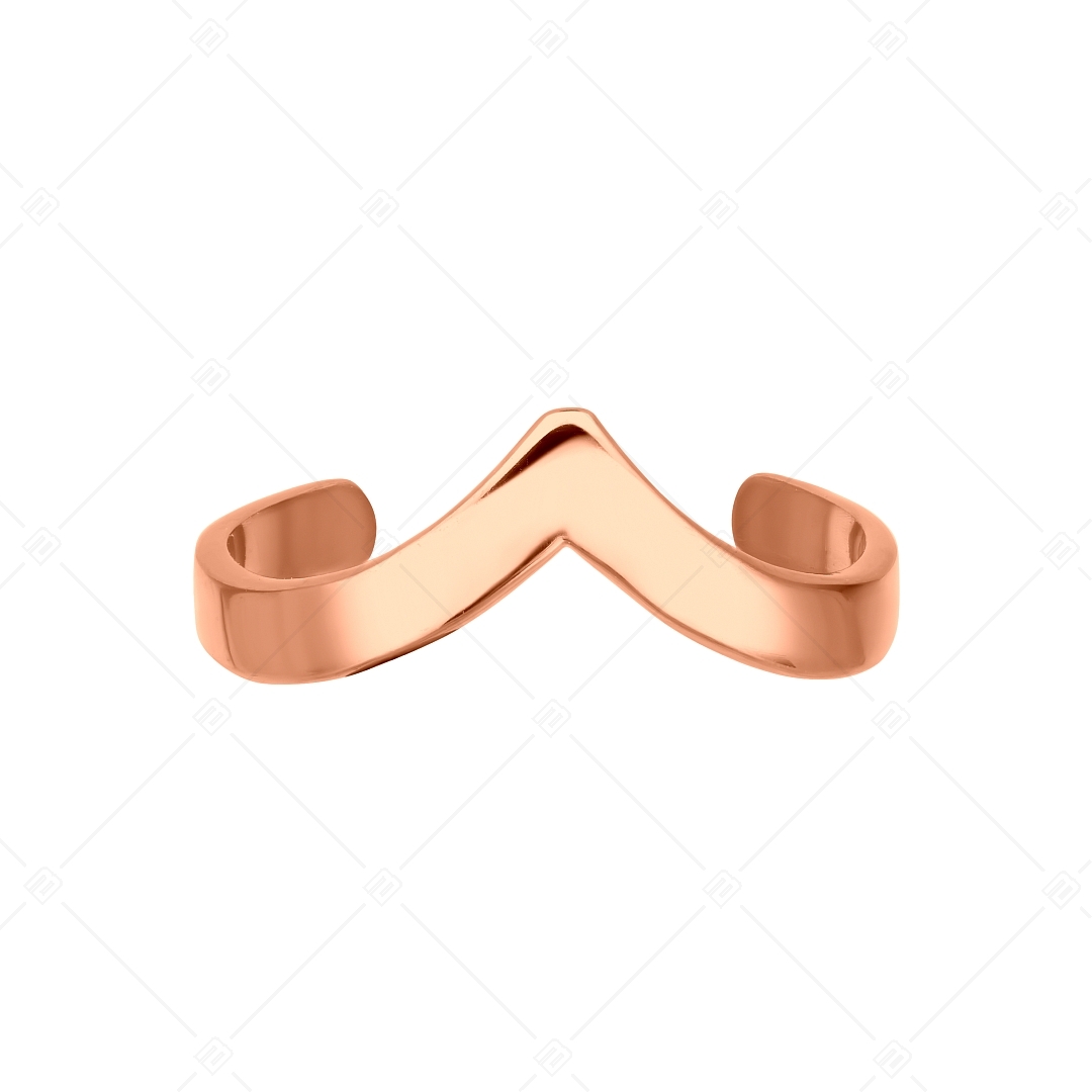 BALCANO - Vanilla / "V" alakú nemesacél lábujjgyűrű 18K rozé arany bevonattal (651005BC96)