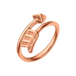 BALCANO - Arrow / Nemesacél lábujjgyűrű nyíl formával, 18K rozé arany bevonattal