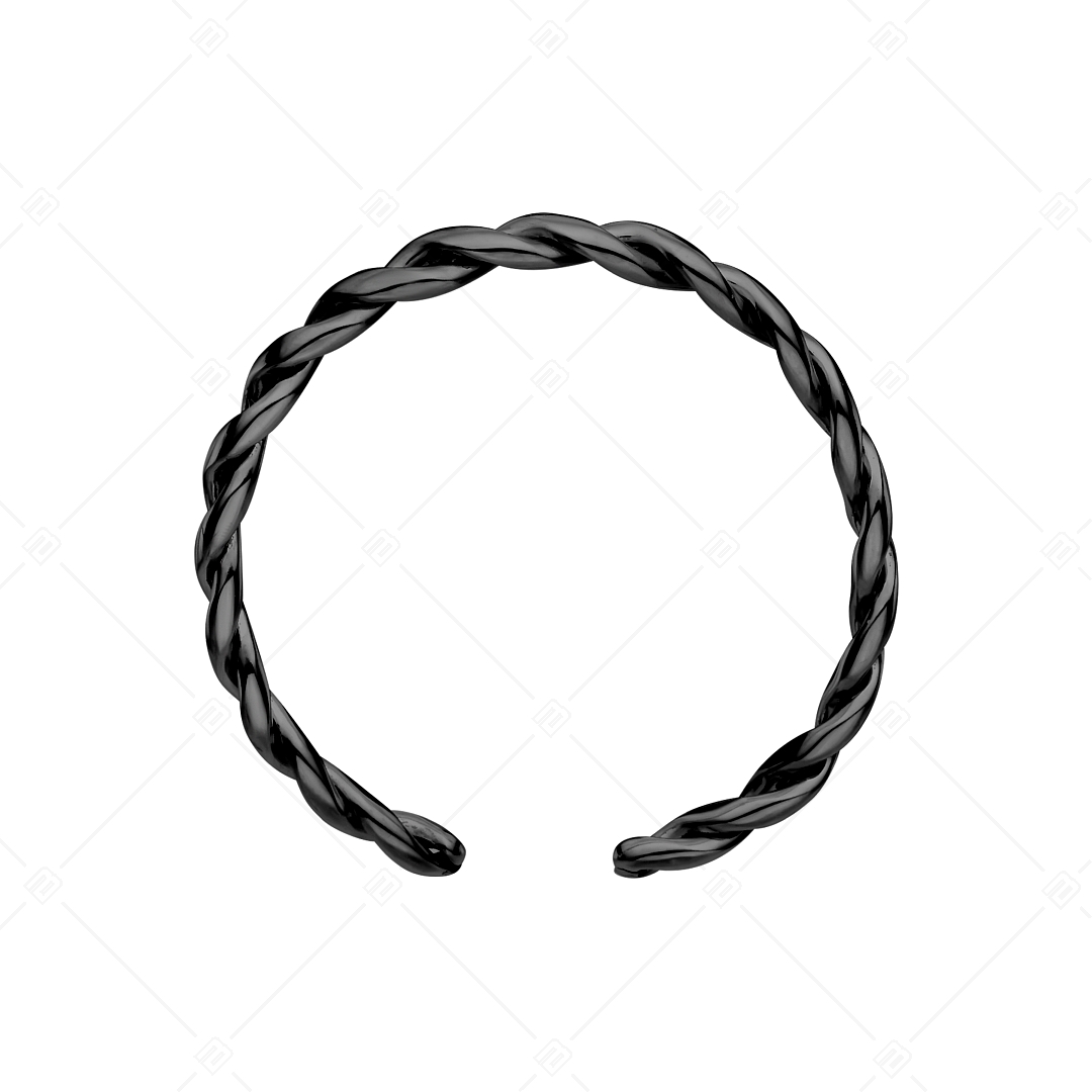 BALCANO - Tresse / Nemesacél lábujjgyűrű fonott formával, fekete PVD bevonattal (651010BC11)