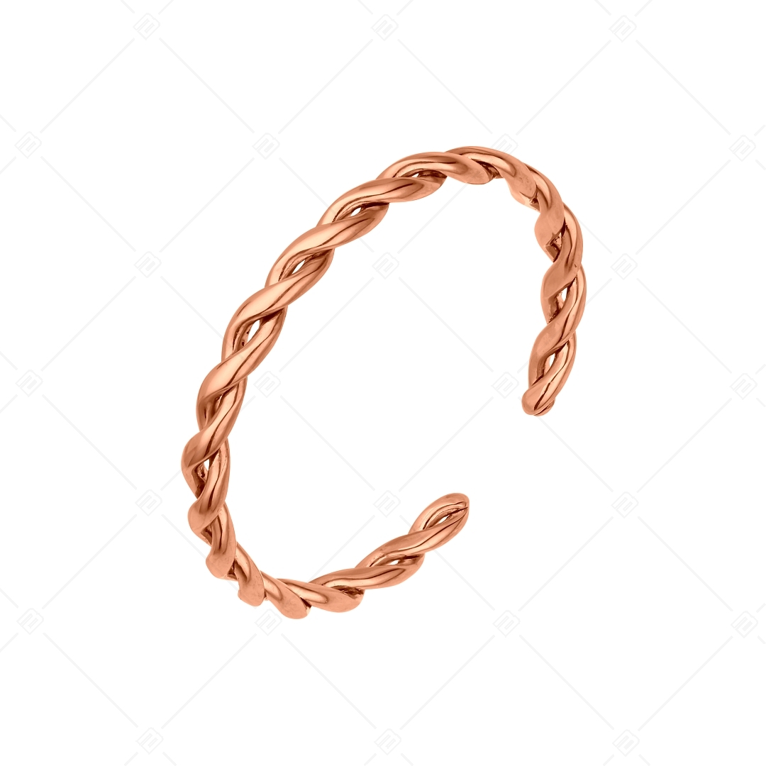 BALCANO - Tresse / Nemesacél lábujjgyűrű fonott formával, 18K rozé arany bevonattal (651010BC96)