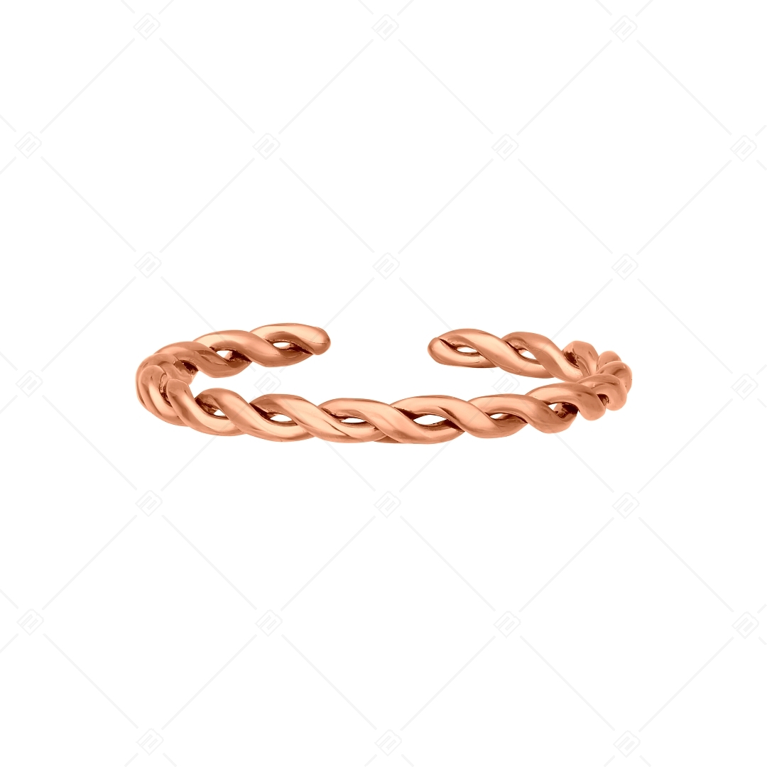 BALCANO - Tresse / Nemesacél lábujjgyűrű fonott formával, 18K rozé arany bevonattal (651010BC96)