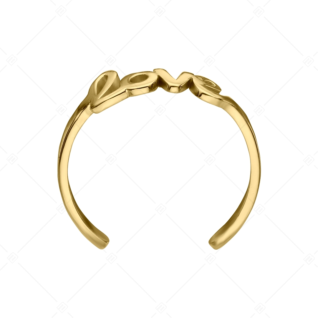 BALCANO - Love / Nemesacél lábujjgyűrű "Love" szimbólummal, 18K arany bevonattal (651011BC88)