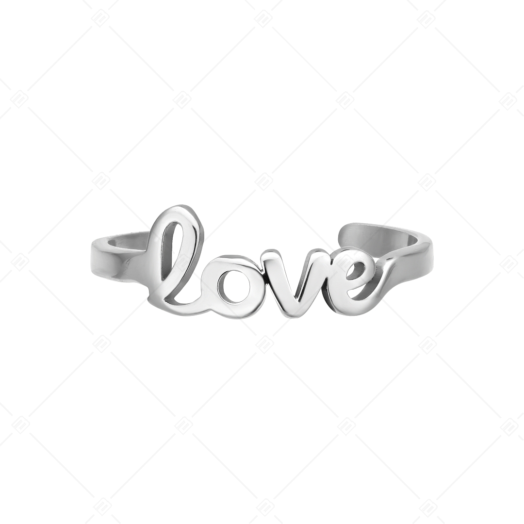 BALCANO - Love / Nemesacél lábujjgyűrű "Love" szimbólummal, magasfényű polírozással (651011BC97)